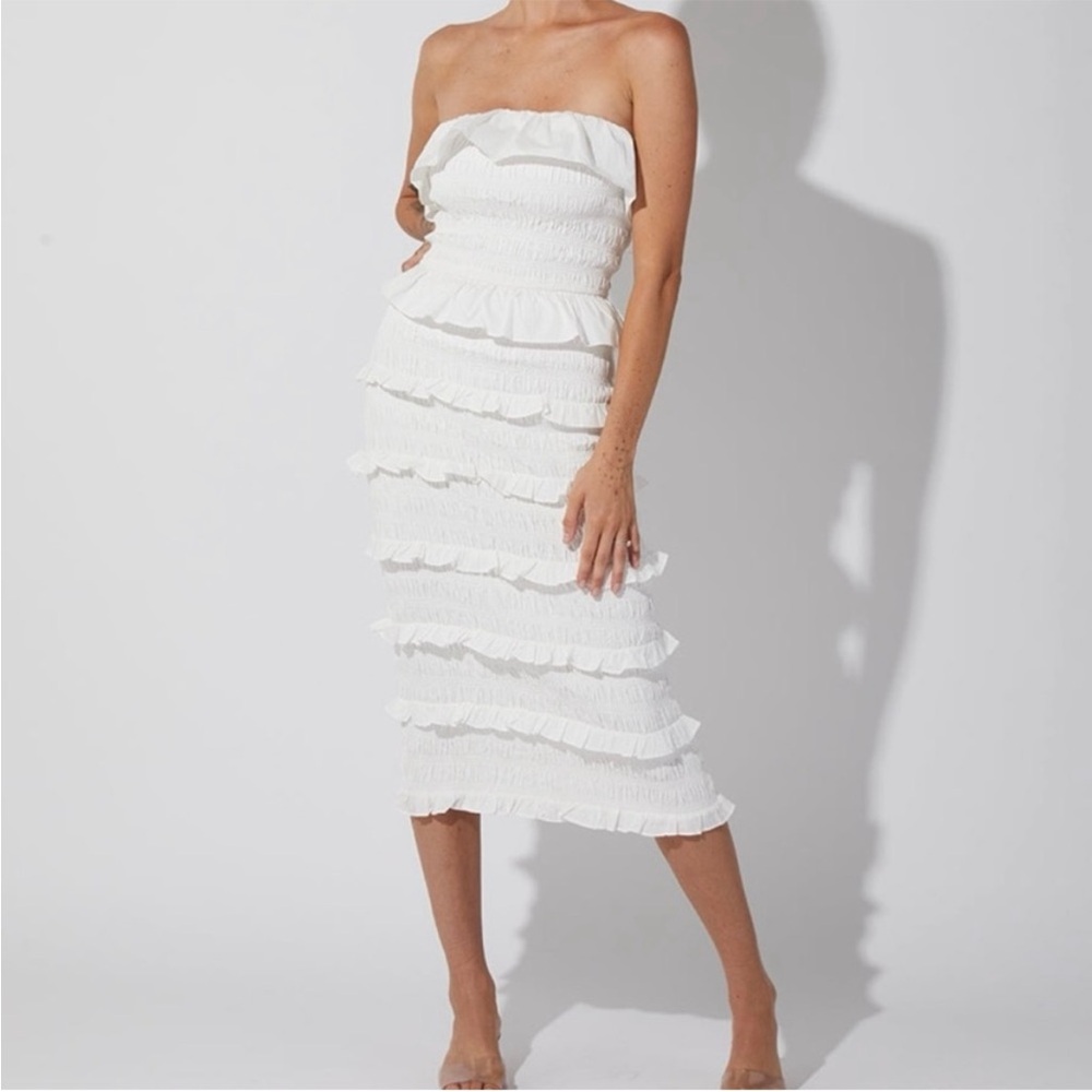 CLEOBELLA Elodie Midi Dress in
White-Size Small